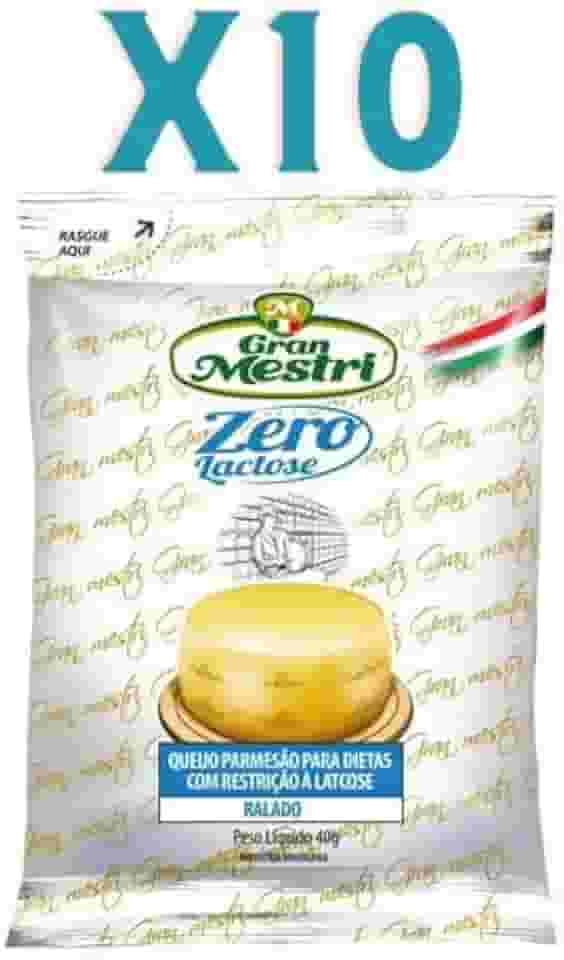 Kit 10 Queijos Parmes?o Ralado Zero Lactose 40g