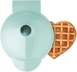 Máquina de waffle compacta, antiaderente, em formato de coração, com acabamento fosco, 110 V(Verde Claro Fosco)