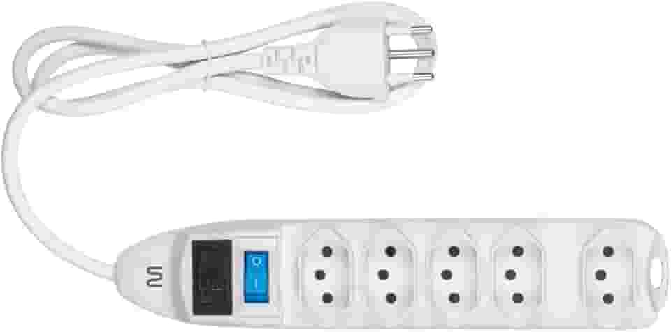Filtro de Linha Multi com 5 Tomadas, Cabo de 1,2m e Proteção Contra Sobretensão Branco - WI300