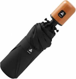 Guarda-Chuva Premium Dobrável com Cabo de Madeira – Abertura Automática 1 Clique, Antivento, Proteção UV, Impermeável, Elegante e Compacto para Qualquer Clima