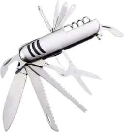 Canivete Suíço Com 15 Funções Compacto e Leve - Cor Prateado - Inox