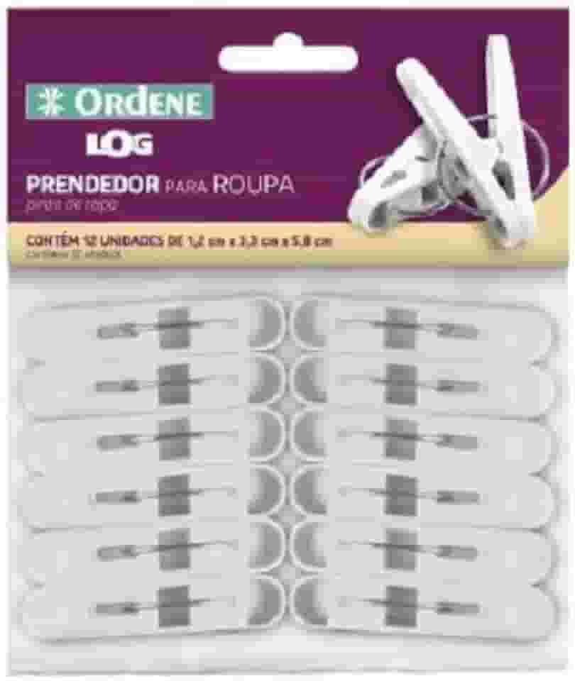 Ordene - Prendedor para Roupa, com 12 Unidades, Linha Log