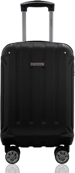 Mala de Viagem Bordo Rígida em ABS Cadeado Segredo Rodas Duplas 360º Gladiador A5MB Tamanho PP Preto