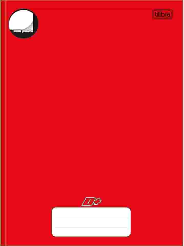 Tilibra - Caderno Brochura Capa Dura Universitário D+, 140422, 96 Folhas, Vermelho, Sem Pauta