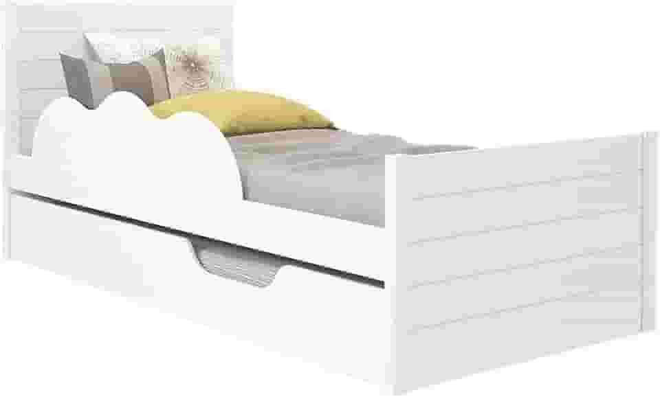 Cama Bibox 100% Mdf com Rodizios com Travas Elza Branco - Cimol