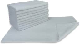 Kit 05 Tapete para Banheiro Atoalhado Felpudo Luxo c/Antiderrapante 550g/m² 45x70cm Padrão Hotel/Pousada - Branco