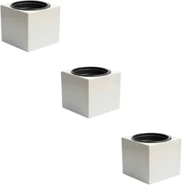 Kit 3 Vasos Autoirrigáveis Liso Cor Preto Cinza Rosa Creme (Cinza)