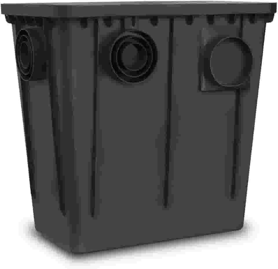 Caixa de Gordura 52 Litros com Cesto e Sifão Preta - Roma