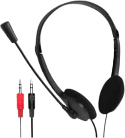 Fone de Ouvido Headset com Microfone Multimídia - Conexão P2, Haste Ajustável e Controle de Volume para Desktop
