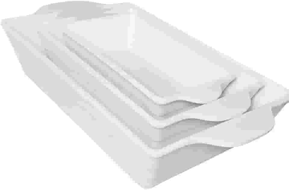 Jogo de Travessa de Melamina Branca Bellagio - Retangular com Alça em Tamanhos Resistente e leve uso Profissional e Doméstico