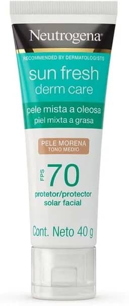 Neutrogena Sun Fresh Protetor Solar Facial Para Pele Oleosa Derm Care Pele Morena FPS 70,40g
