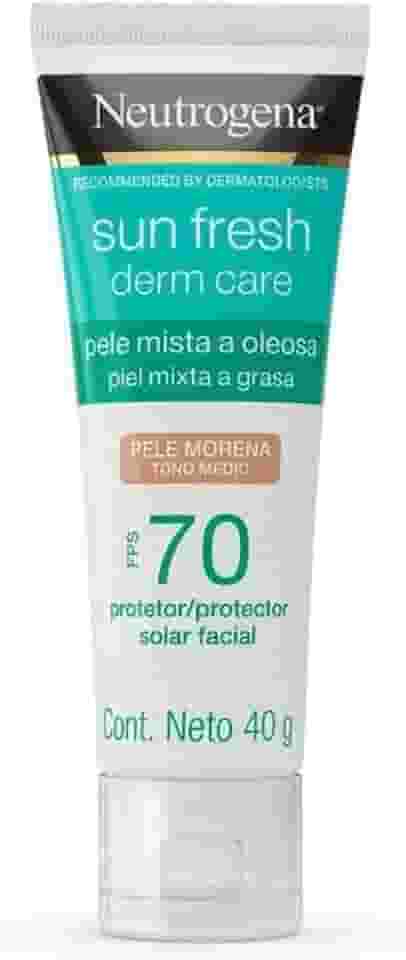 Neutrogena Sun Fresh Protetor Solar Facial Para Pele Oleosa Derm Care Pele Morena FPS 70,40g