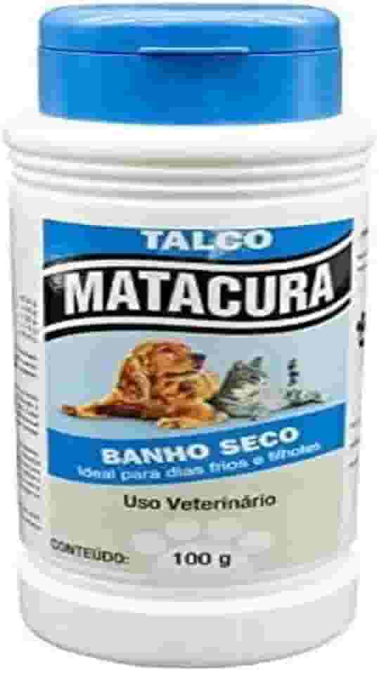 Matacura Talco Banho Seco Para Cães E Gatos Branco 100 G