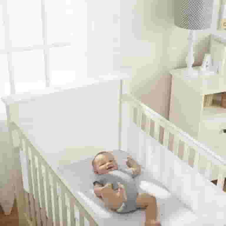 Protetor de Berço Tela Respirável 2 Lados Grades Aguard Baby Padrão Americano Branco Liso