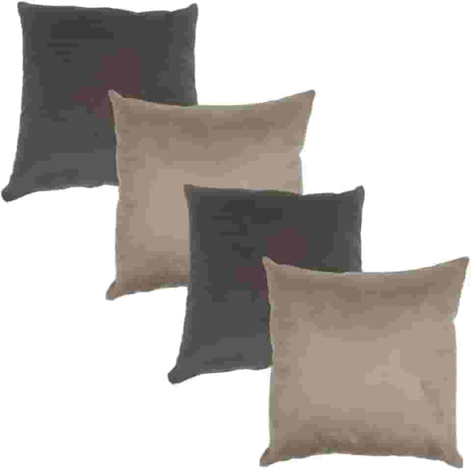Kit Com 4 Almofadas Decorativas Cheias Nude e Marrom 43x43cm