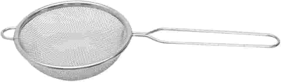 Mimo Style Peneira 10 cm Com Suporte Para Acomodação em Panelas e Travessas, Suporta Altas e Baixas Temperaturas, Material de Inox Resistente e Flexível, Fácil Manuseio, Extremamente Simples de Limpar