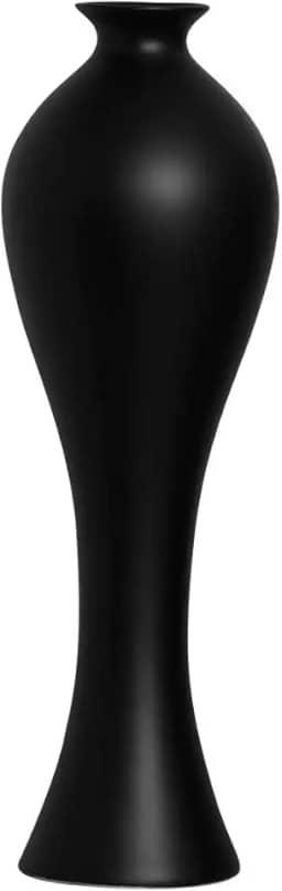 Vaso Decorativo de Chão Grande Preto Fosco de Cerâmica Califórnia