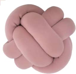 Almofada de Nó Escandinavo 2 Voltas Redonda Decorativa Grande (Rose)