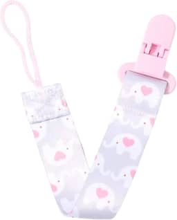 Prendedor de Chupeta Antialérgico e Livre de BPA – Silicone Seguro e Macio para Bebês | Ideal para Meninos e Meninas | Perfeito para Chá de Bebê, Passeios e Presentes | Cor Rosa Fofo e Charmoso