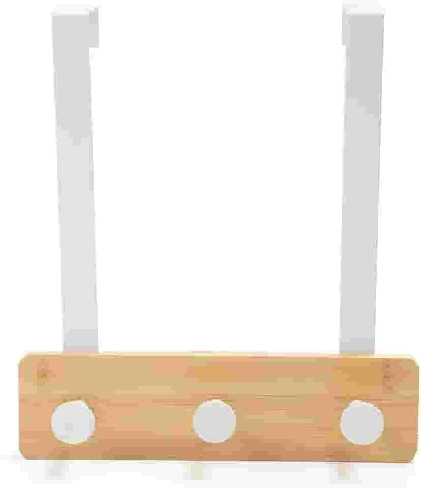 Oikos - Cabideiro de Porta Bambu 3 Ganchos Sem Furar