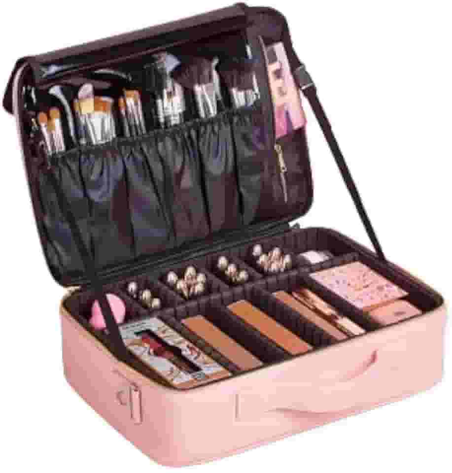 Maleta Maquiagem Para Maquiador Manicure Viagem Profissional média Rosa