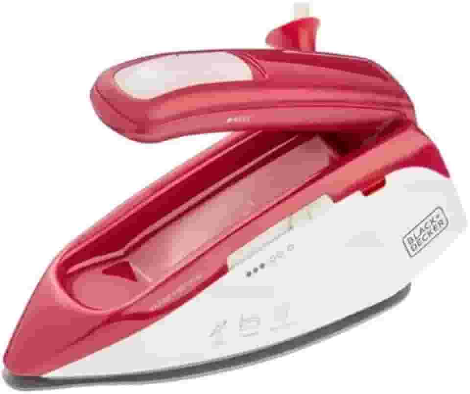 BLACK+DECKER Ferro de Passar Roupa à Vapor Portátil, Com Base Antiaderente, Alça Dobrável e Bolsa de Transporte, Modelo FXVG1, Bivolt