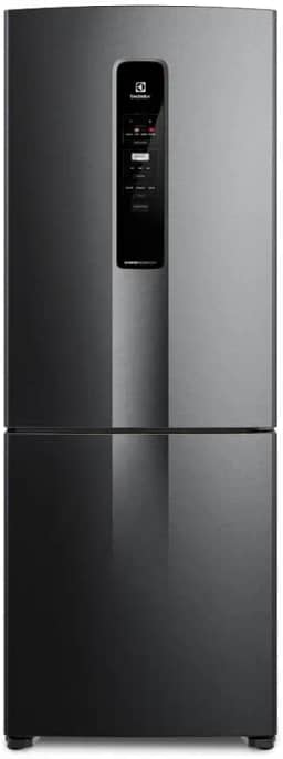 Geladeira Electrolux Frost Free 490L Efficient com AutoSense Inverse Black Inox Look (IB7B) 220V
