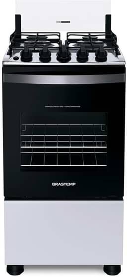 Fogão Brastemp 4 Bocas Branco com Duas Prateleiras com Alturas Ajustáveis - BFO4NBB Bivolt