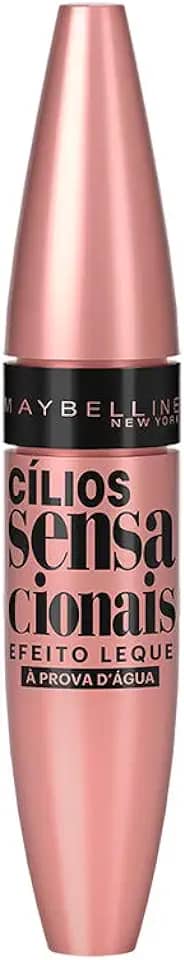 Maybelline NY Cílios Sensacionais Máscara de Cílios À Prova d'Água, Efeito Leque com Volume e Definição, Longa Duração e Não Empelota, Cor Preto Intenso, 9,5ml