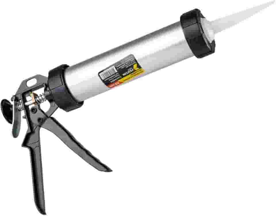 Aplicador Pistola de Silicone de Alumínio com Bico Modelo Tubular Tubo Profissional Fertak