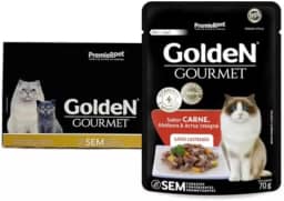 Golden Gourmet Gato Castrado Sabor Carne 70g - Caixa com 20 unidades