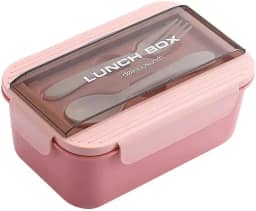 Pote Marmita Lanche Box Com 3 Divisórias E Talheres 1100ml Lunchbox Hermética