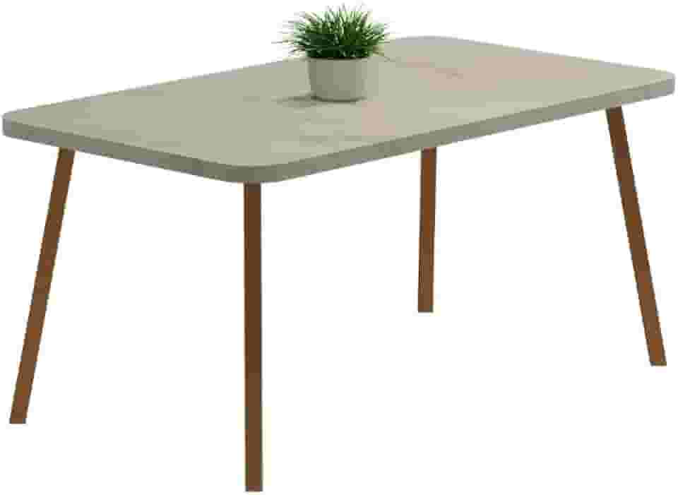 Mesa de Jantar 6 Lugares Retangular 1,6m Stellar Carraro Petra e Rosê