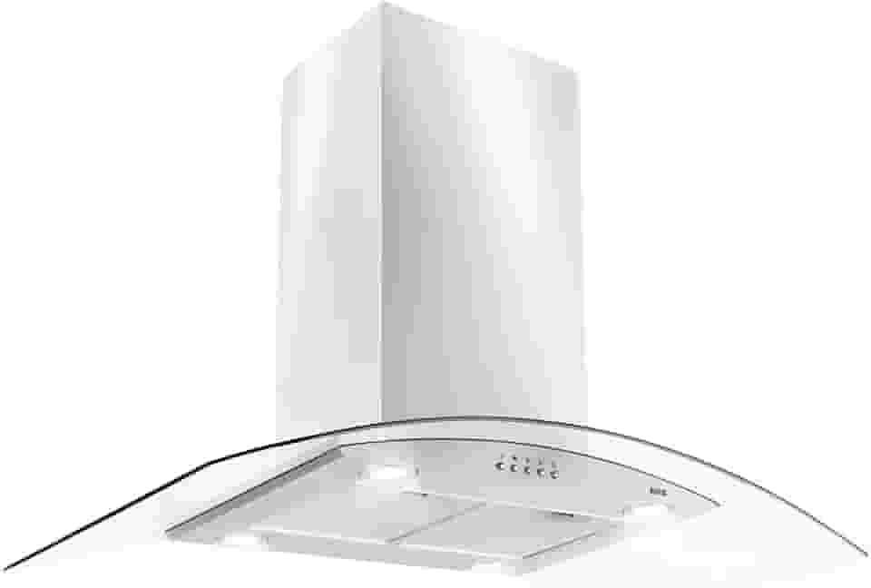 Coifa e Depurador de Ilha Eos 90cm Com Vidro Curvo Eco90iv Inox 220v