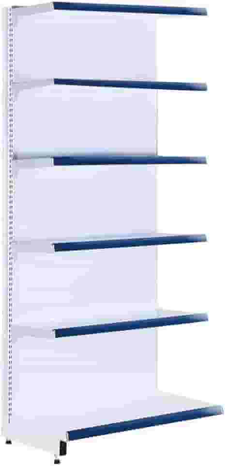 Gôndola Prateleira Supermercado 6 Níveis 40x30 New Plus 2,00m Parede Continuação Azul Sa Gôndolas