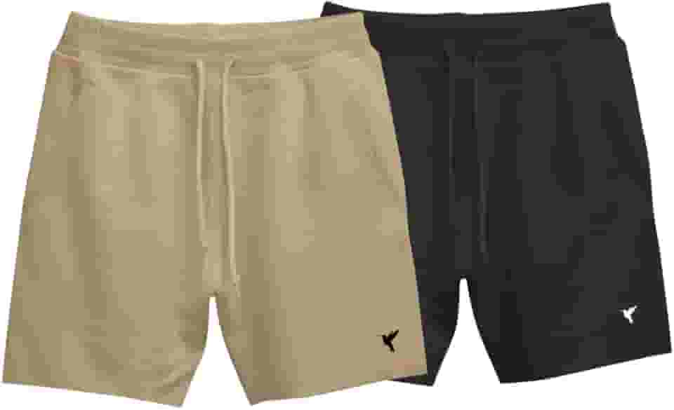 Combo 2 Short Moletinho Bermuda Masculina Casual Short Masculino Estampa Neutra Pássaro