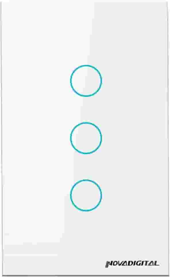 Interruptor Smart Wifi Inteligente Touch Nova Digital 3 botões Lite BR 4x2