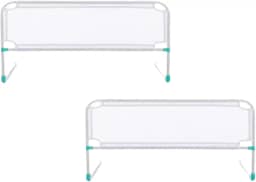 Grade de Proteção para Cama, Kit 2 Unidades Tela Respirável, Design Moderno, Branco