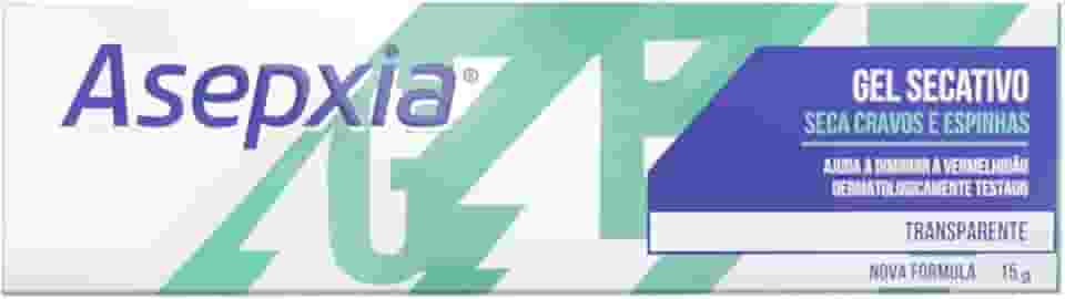Asepxia Gel Secativo Antiacne 15 g – Seca Cravos e Espinhas Rapidamente – Fórmula Hidro-Force Transparente para Pele Oleosa e Mista – Dermatologicamente Testado