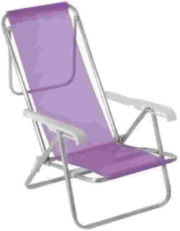 Cadeira De Praia Piscina Reclinável 8 Posições Alumínio - ORIGINAL MOR (2293 - LILÁS)
