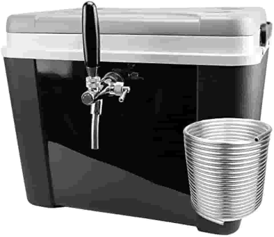 Chopeira A Gelo 34L com Torneira Italiana Cromada, Serpentina 10m e Destrave para Barril 5L Preto