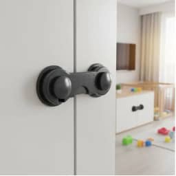 Kit 6 Travas Porta Gaveta Geladeira Preto Adesivo 3M