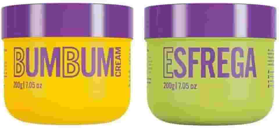 Kit Bumbum Cream e Esfrega, Cuidado Corporal, Creme Antiscelulite e Esfoliante Corporal, 200g Cada, 2 x 200g, combo, do mercado, Beleza Brasileira.