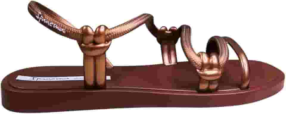 Sandália Feminina Slide Ipanema Solar Tiras Douradas