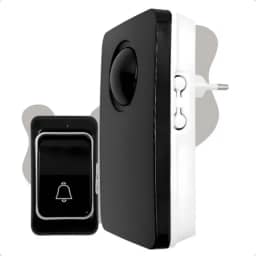 Campainha Sem Fio Prova D'água Bivolt Residencial Comercial ou Botão Emergencial Inteligente 38 Sons Premium (Preto)