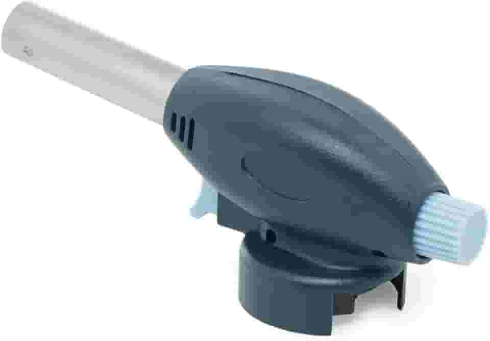 Maçarico Culinário Portátil de Aço Inox Azul 17cm x 6,5cm x 5cm - Lyor