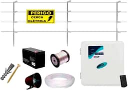 Kit Cerca Elétrica 30 Metros 4 Fio Com Eletrificador