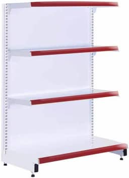 Gôndola Prateleira Supermercado 4 Níveis 40x30 New Plus 1,40m Ponta Pe Vermelho - Sa Gôndolas