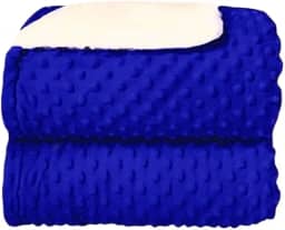 Cobertor Para Dupla Face Soft Bolha Com Sherpa (Azul Royal)