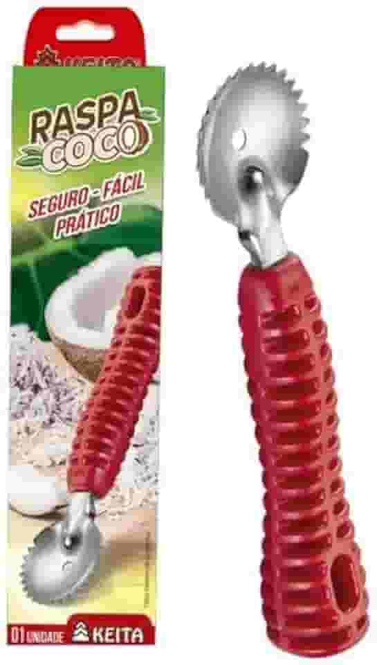 RASPA COCO RASPADOR DE COCO EM INOX MANUAL COM CABO ANATÔMICO REFORÇADO